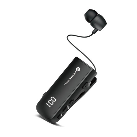 Forcell F-Audio Drive Earbud Bluetooth Handsfree Ακουστικό Πέτου με Αντοχή στον Ιδρώτα Μαύρο